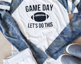 Game Day Shirt - Football Shirt - Football Tee - Game Day Tee - Football Jersey - Football Mom Shirt - Gift For her - Football Long Sleeve