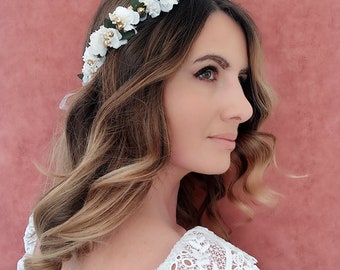 Flower crown for bride, bridesmaids, ceremony with real flowers