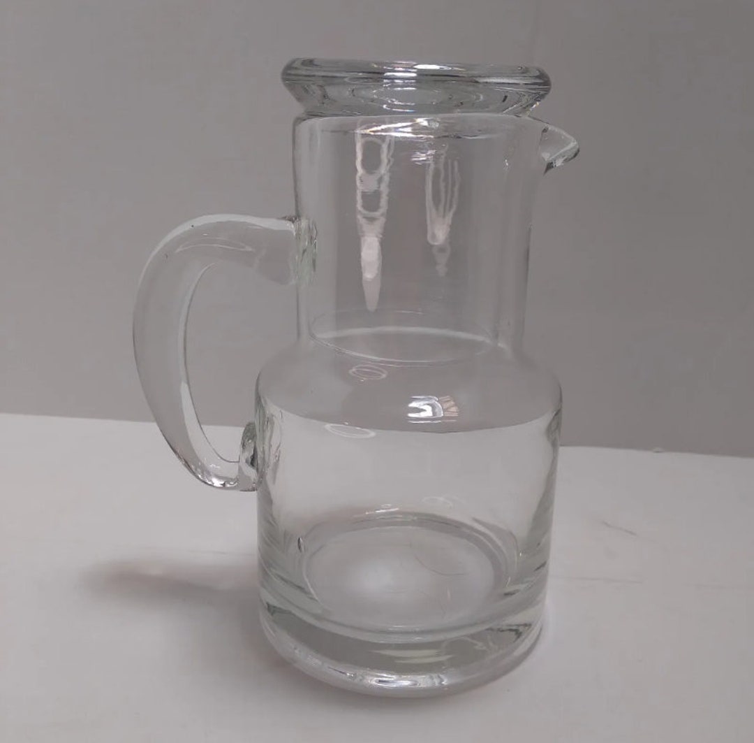 Vintage TUMBLE UP Bedside Clear Glass Pitcher and Cup Bedside - Etsy