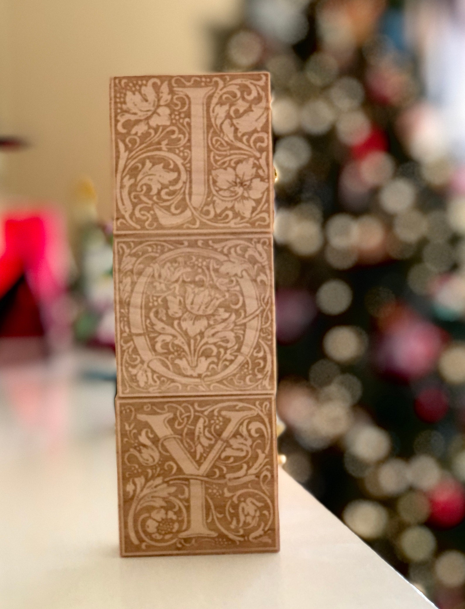 JOY Engraved Wood Blocks Classic Rustic Home Decor Free Etsy