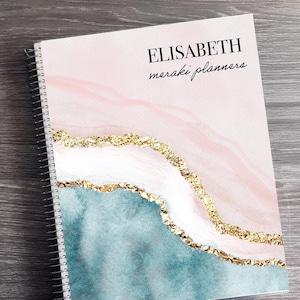 2026 Planner - 12 Months Appointment Book - Personalized Gift - Daily Checklist, Monthly and Weekly Glance | Waves