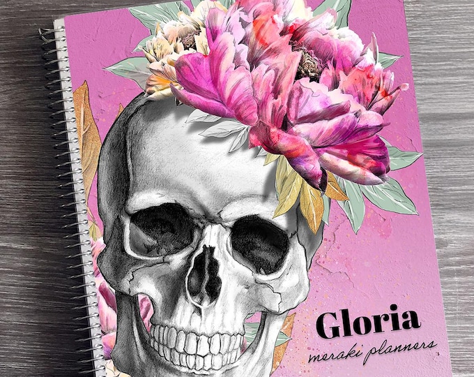 2026 Personalized Appointment Planner: Floral Skull Design, Beauty Professionals