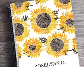 Appointment Book 2026, 2027, 2028 - 12 Months Personalized Planner - Daily Checklist, Monthly and Weekly Glance | Sunflowers