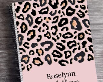 Appointment Book 2026, 2027, 2028 - 12 Months Personalized Planner - Daily Checklist, Monthly and Weekly Glance | Leopard pink