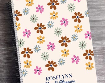 2026 Personalized Appointment Book 2027, 2028 - 12 Months Planner - Daily Checklist, Monthly and Weekly Glance | Pretty Flowers *NEW