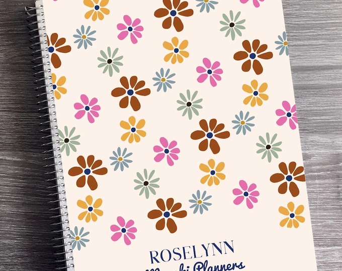 2026 Personalized Appointment Book 2027, 2028 - 12 Months Planner - Daily Checklist, Monthly and Weekly Glance | Pretty Flowers *NEW