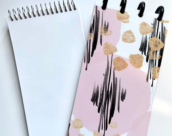 Eco Friendly Notepad, To Do List Pad, Blank Sheets | Spiral or Disc bound - Blush Strokes