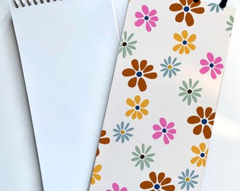Eco Friendly Notepad, To Do List Pad, Blank Sheets | Spiral or Disc bound - Pretty Flowers