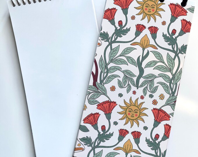 Eco Friendly Notepad, To Do List Pad, Blank Sheets | Spiral or Disc bound - Boho Sun