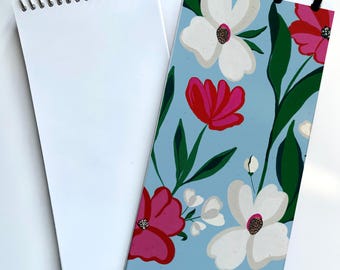 Eco Friendly Notepad, To Do List Pad, Blank Sheets | Spiral or Disc bound - July Florals