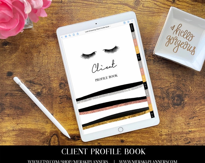 Meraki Planners -Client Profile Book -GoodNotes-Salon Book - Lash Dreaming