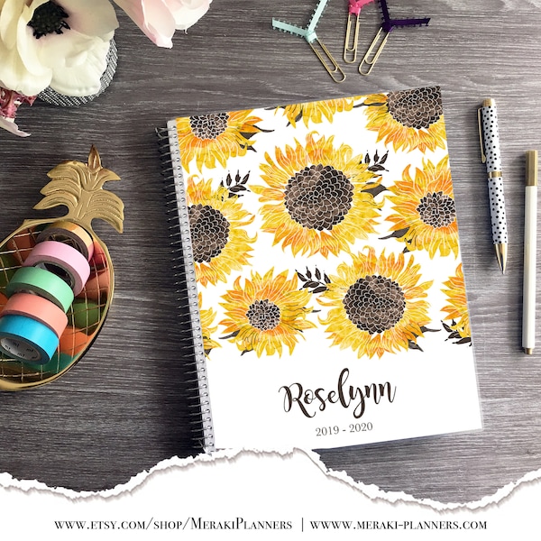 2024-2025 Planner Meraki Planners Appointment Book Personalized Salon Planner 15 min increments - Sunflower