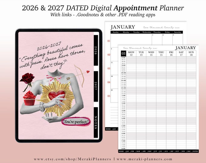 Digital Appointment Planner 2026 - 2027 | 2 Years - Salon Planner Appointment Book - You are perfect