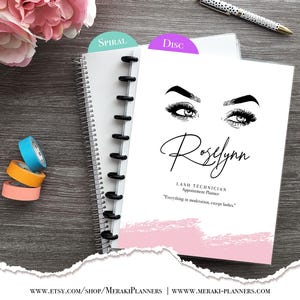Appointment Book 2025-2026 Personalized Meraki Planners Hairstylist  Salon Planner Daily Checklist, Monthly and Weekly Calendar  - Lashes