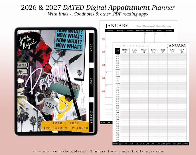 Digital Appointment Planner 2026 - 2027 | 2 Years - Salon Planner Appointment Book - Dream