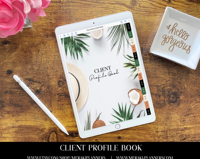 Meraki Planners -Client Profile Book -GoodNotes-Salon Book - Playa Mama