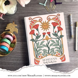 Książka wizyt, spersonalizowany, planer checklist, planer salonu fryzjerskiego 2025-2026, codzienny harmonogram checklist, kalendarz tygodniowy - Boho Tarot