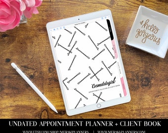 Meraki Planners -Digital Undated Appointment Book -GoodNotes-Salon Planner - Monthly, Weekly, Client Book,Notebook Planner - Mrs. Bobbi Pin