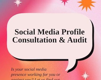 Social Media Profile Consultation and Audit | Small Business Profiles, Digital Presence Review, Creatives, Online Branding Help