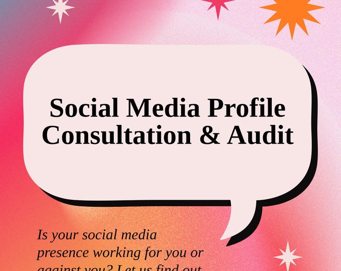 Social Media Profile Consultation and Audit | Small Business Profiles, Digital Presence Review, Creatives, Online Branding Help