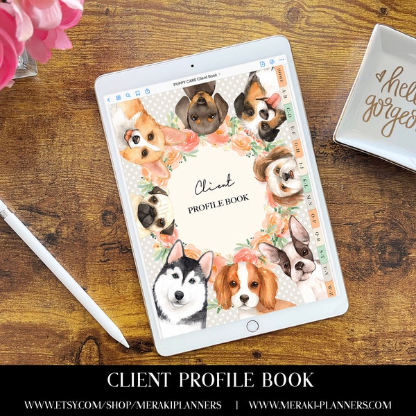 Meraki Planners -Client Profile Book -GoodNotes-Salon Book - Puppy Care
