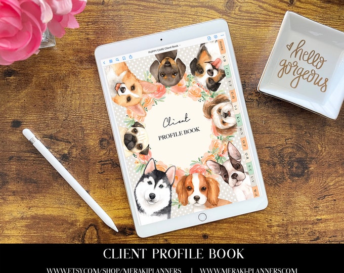 Meraki Planners -Client Profile Book -GoodNotes-Salon Book - Puppy Care