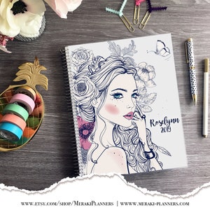 Carnet de rendez-vous personnalisé 2025-2026 Planificateur d'agenda de salon de coiffure Liste de contrôle quotidienne - Beautiful Girl