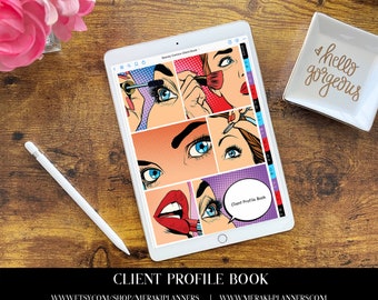 Meraki Planners -Client Profile Book -GoodNotes-Salon Book - Beauty Comic
