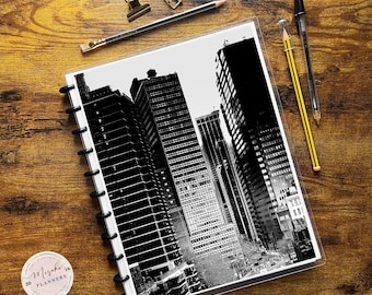 Discbound Notebook, Letter Size, Lined Sheets, College Ruled, 100 Sheets, Personalized Notebook - City