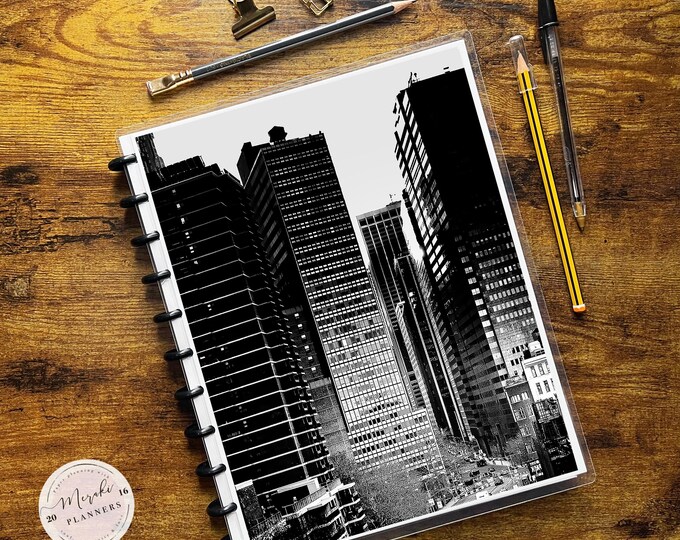 Discbound Notebook, Letter Size, Lined Sheets, College Ruled, 100 Sheets, Personalized Notebook - City