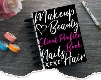 Meraki Planners - Client Profile Book | Beauty Salon - Discbound -Script Hairstylist Gift
