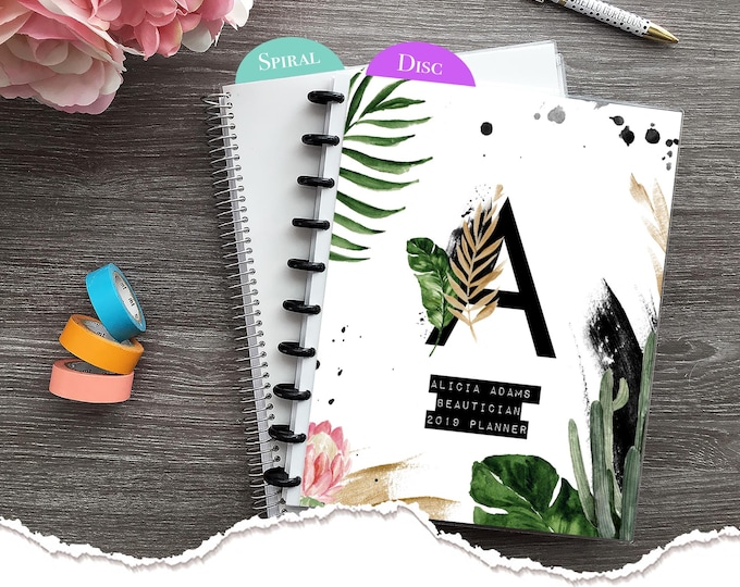 Appointment Book, Personalized, Checklist Planner, 2025-2026 Hairstylist Salon Planner, Daily Checklist Agenda, Weekly Calendar- Greenery