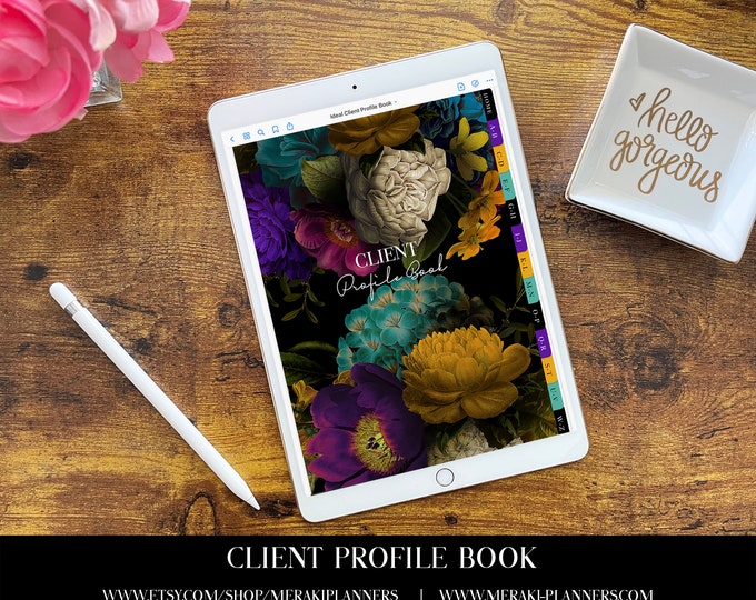 Meraki Planners -Client Profile Book -GoodNotes-Salon Book -Ideal