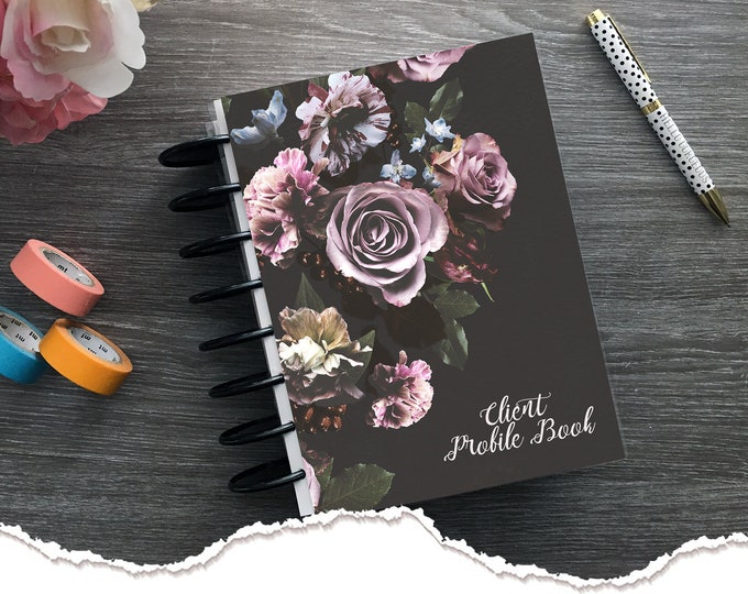 Meraki Planners - Client Profile Book | Beauty Salon - Discbound -Vintage Scene 2 Hairstylist Gift