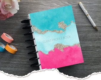 Meraki Planners - Client Profile Book | Beauty Salon - Discbound - River of Sweet Gold Hairstylist Gift