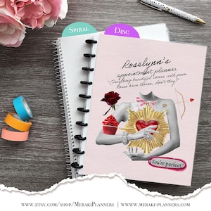 Książka wizyt, spersonalizowana, planer checklist, 2025-2026, planer salonu fryzjerskiego, codzienny harmonogram checklist, kalendarz tygodniowy - róże i ciernie