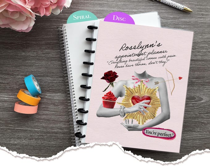 Appointment Book,Personalized,Checklist Planner,2025-2026,Hairstylist Salon Planner,Daily Checklist Agenda,Weekly Calendar- Roses and Thorns