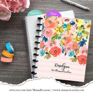 Appointment Book, Personalized, Checklist Planner, 2025-2026 Hairstylist Salon Planner, Daily Checklist Agenda, Weekly Calendar - Florals