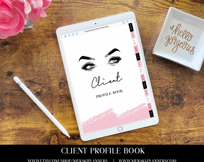 Meraki Planners -Client Profile Book -GoodNotes-Salon Book - Cosmetologist