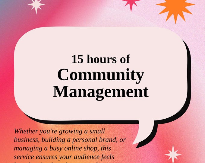 Community Management Service | 15 Hours of Social Media Engagement, DMs & Comment Replies | Social Media Online Support for Small Business
