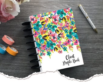 Meraki Planners - Client Profile Book - Discbound - Florals 2 Hairstylist Gift