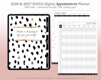 Digital Appointment Planner 2026 - 2027 | 2 Years - Salon Planner Appointment Book - Beautiful Life
