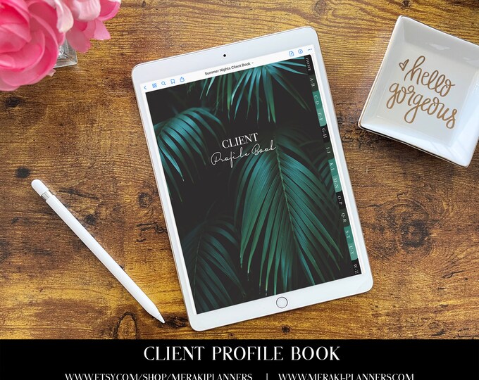 Final Sale! Meraki Planners -Client Profile Book -GoodNotes-Salon Book - Summer Glow