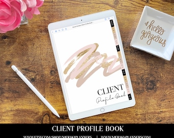 Meraki Planners -Client Profile Book -GoodNotes-Salon Book -Brush Strokes