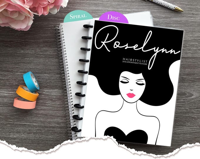 Appointment Book,Personalized,Checklist Planner,2025-2026,Hairstylist Salon Planner,Daily Checklist Agenda,Weekly Calendar- Beautician