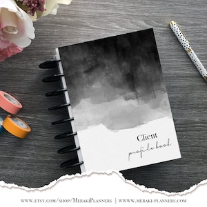 Meraki Planners Client Profile Book Discbound Watercolor image 1