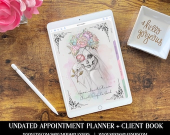Meraki Planners -Digital Undated Appointment Book -GoodNotes-Salon Planner - Monthly, Weekly, Client Book,Notebook Planner - Boho