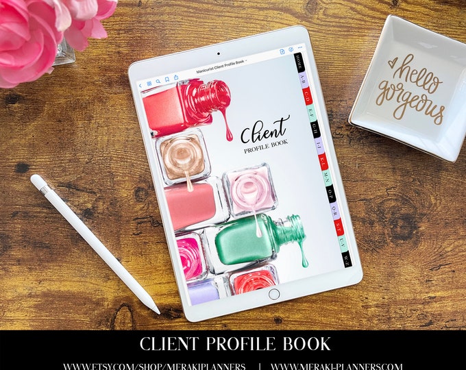 Meraki Planners -Client Profile Book -GoodNotes-Salon Book - Nail Tech