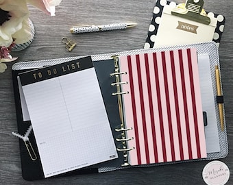 Planner Dashboard, A5 Planner Dashboards, Planner Inserts, Divider, Filofax, Kikki K, Printable - Vintage Rose Stripes