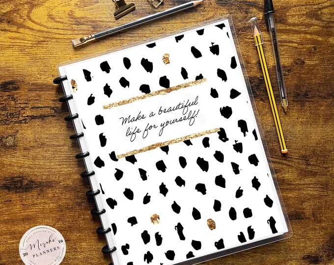 Discbound Notebook, Letter Size, Lined Sheets, College Ruled, 100 Sheets, Personalized Notebook - Beautiful Life